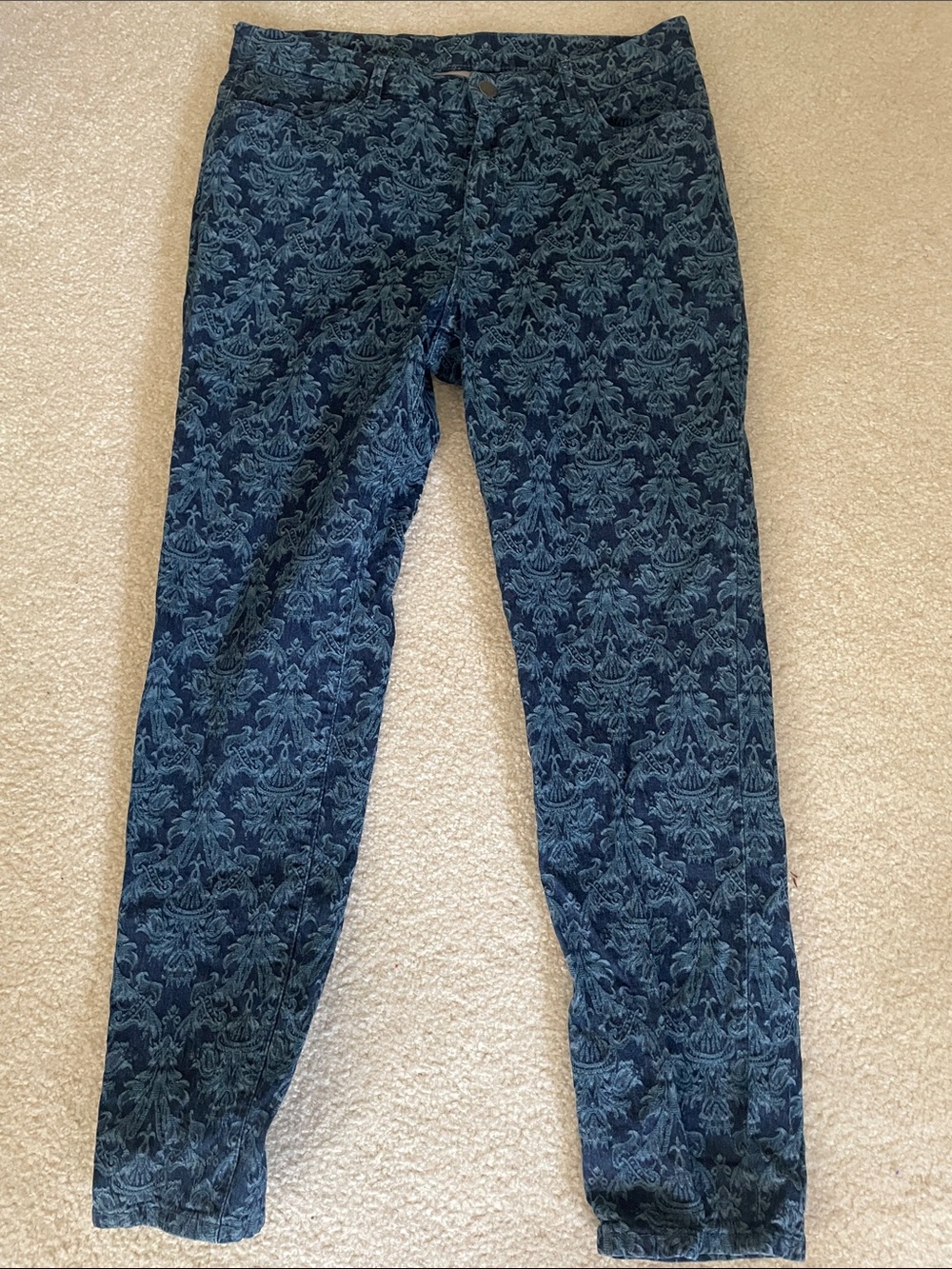Chico's Navy Blue Patterned Women's Jeans
